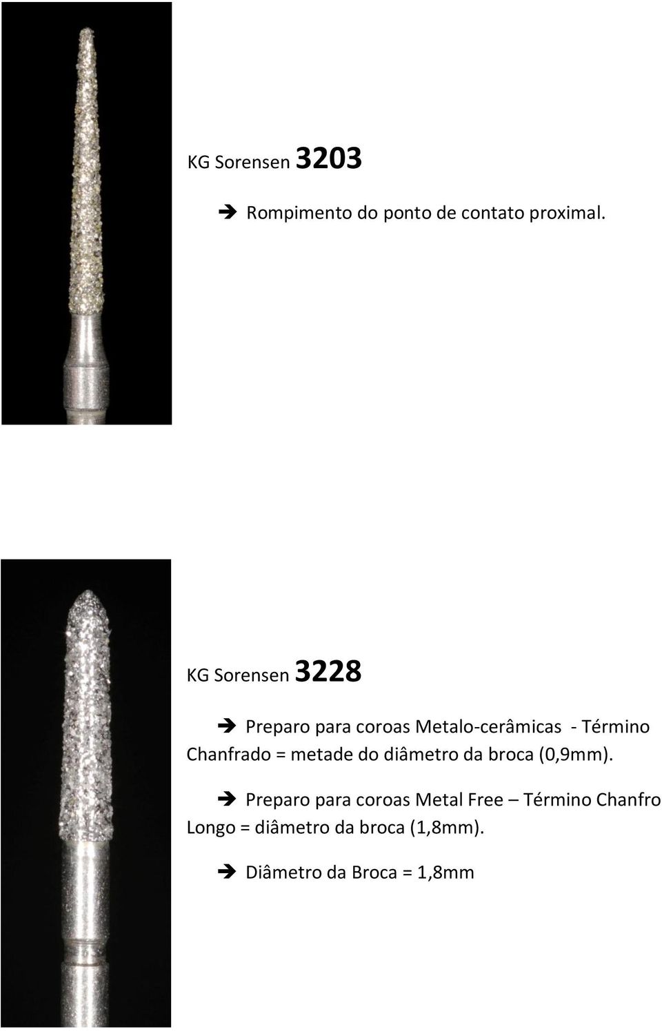 Chanfrado = metade do diâmetro da broca (0,9mm).