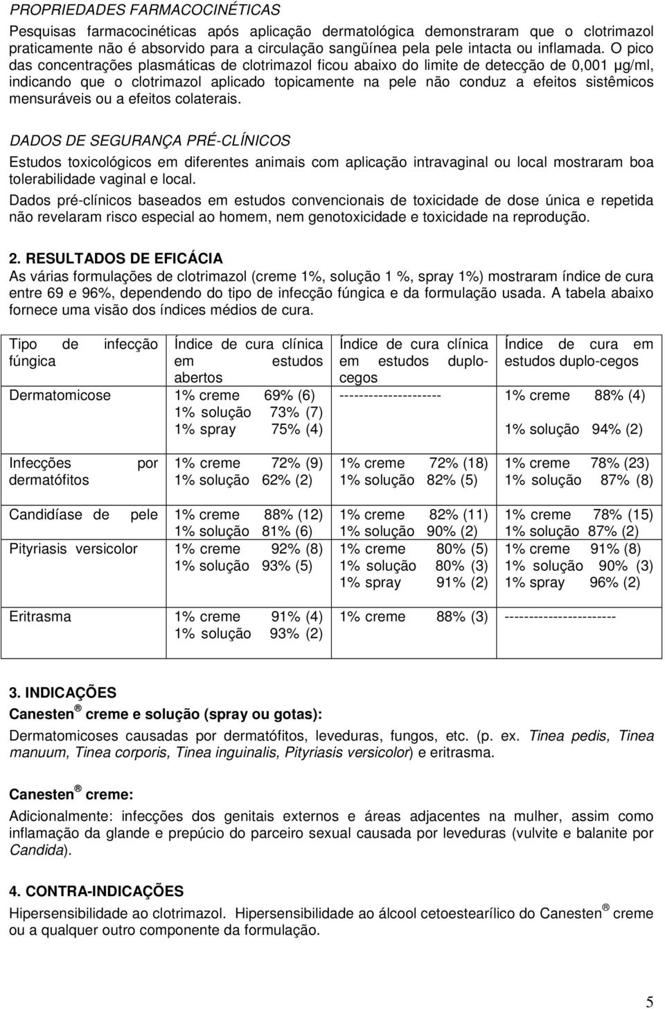 O pico das concentrações plasmáticas de clotrimazol ficou abaixo do limite de detecção de 0,001 µg/ml, indicando que o clotrimazol aplicado topicamente na pele não conduz a efeitos sistêmicos