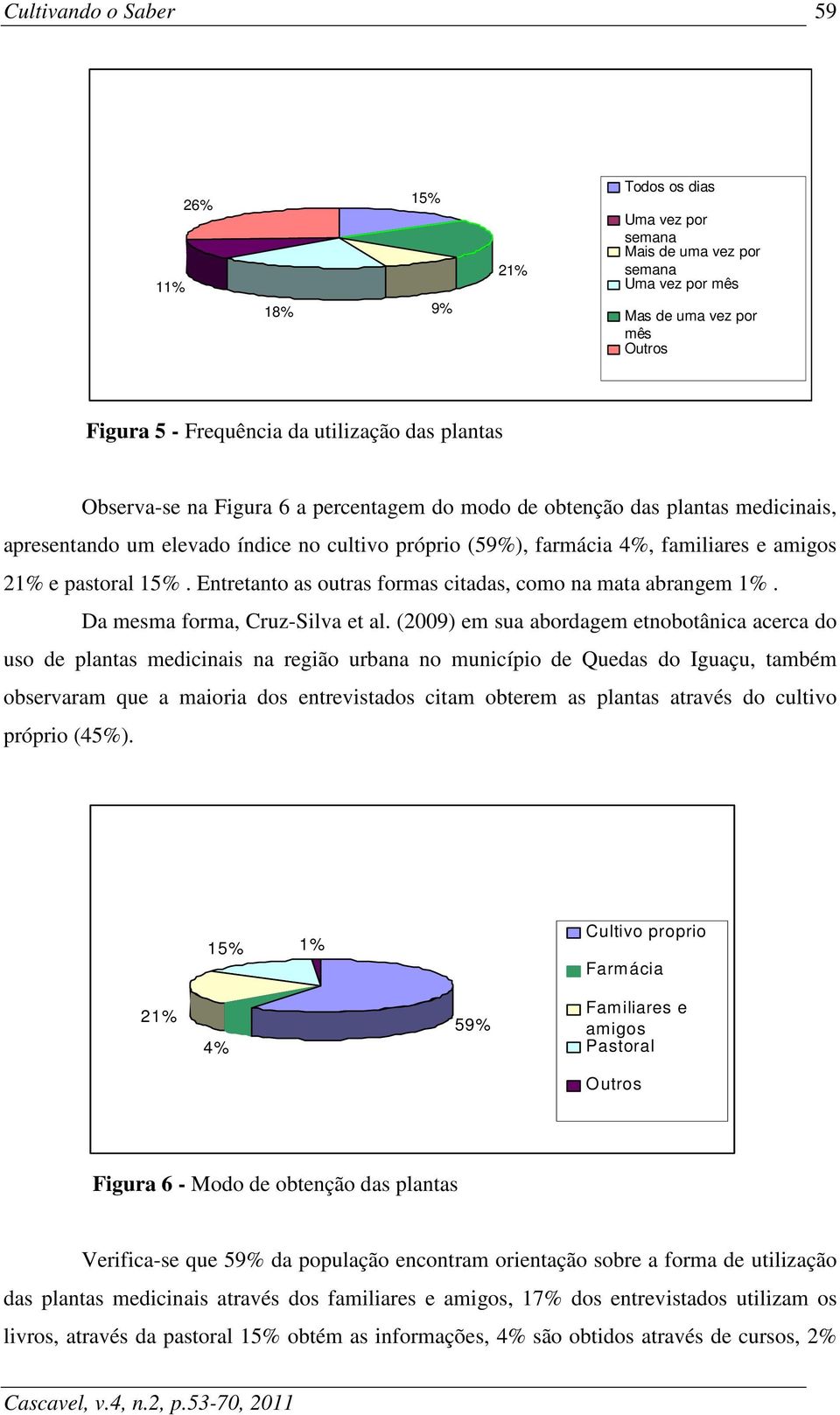 Entretanto as outras formas citadas, como na mata abrangem 1%. Da mesma forma, Cruz-Silva et al.