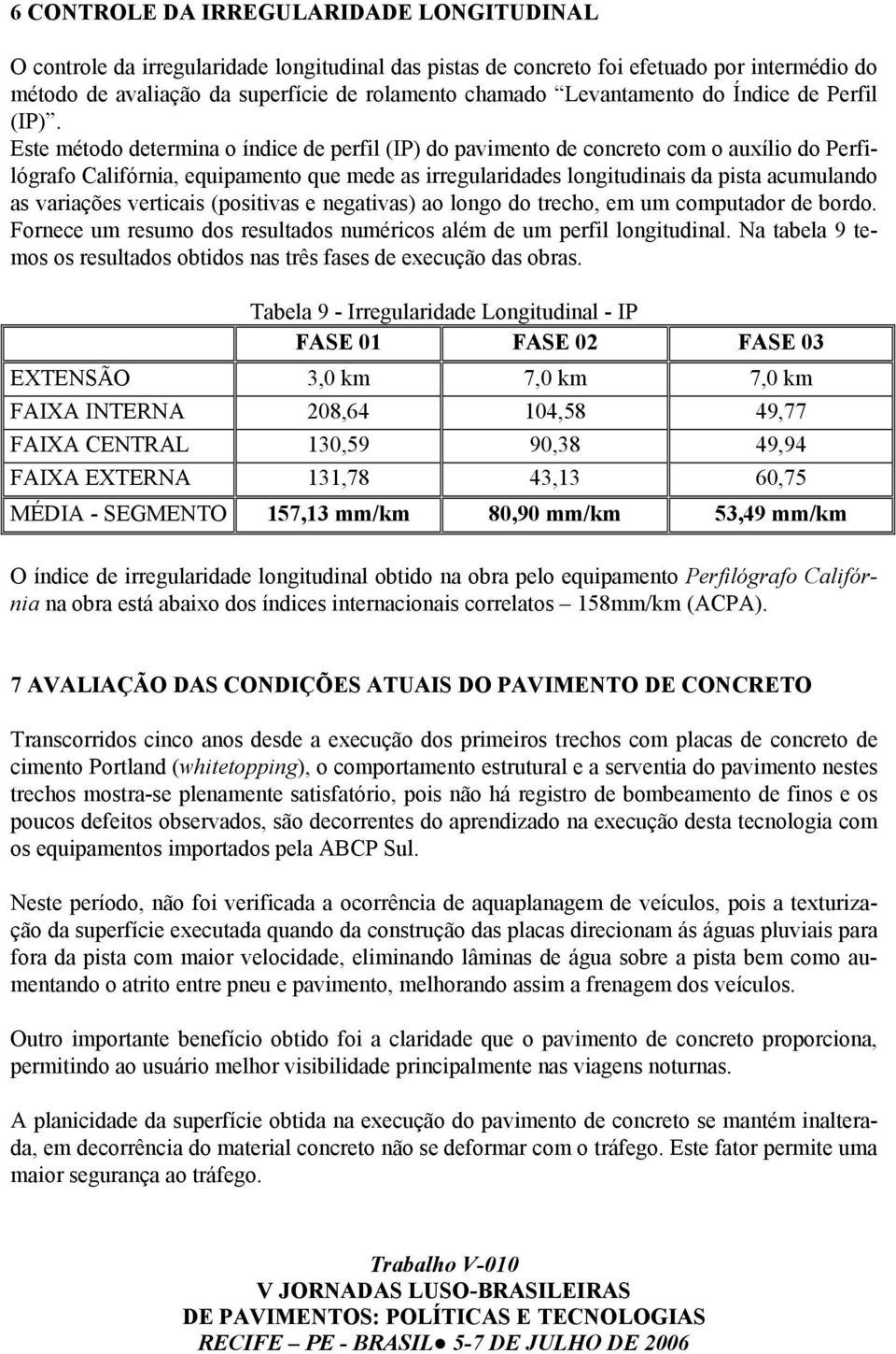 Este método determina o índice de perfil (IP) do pavimento de concreto com o auxílio do Perfilógrafo Califórnia, equipamento que mede as irregularidades longitudinais da pista acumulando as variações