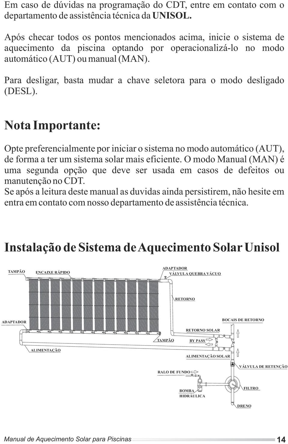 Para desligar, basta mudar a chave seletora para o modo desligado (DESL).