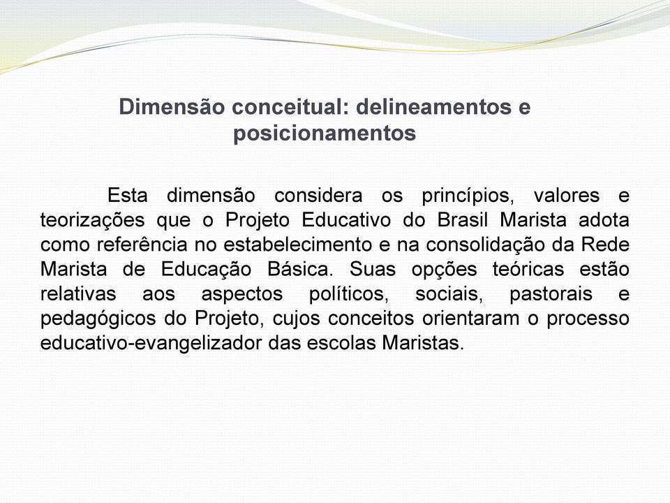 consolidação da Rede Marista de Educação Básica.