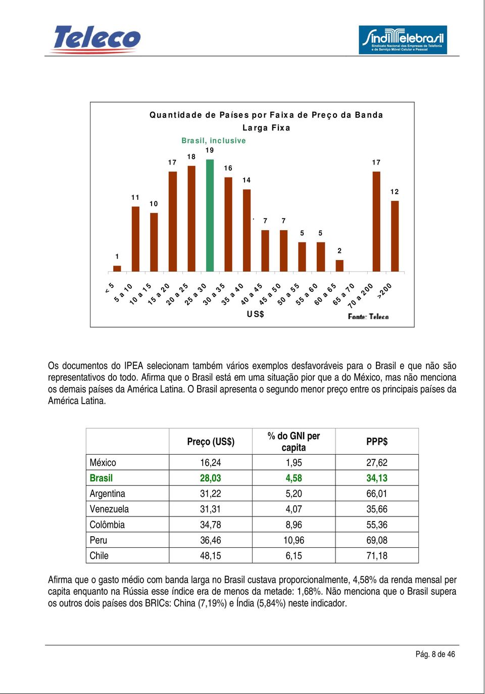 desfavoráveis para o Brasil e que não são representativos do todo. Afirma que o Brasil está em uma situação pior que a do México, mas não menciona os demais países da América Latina.