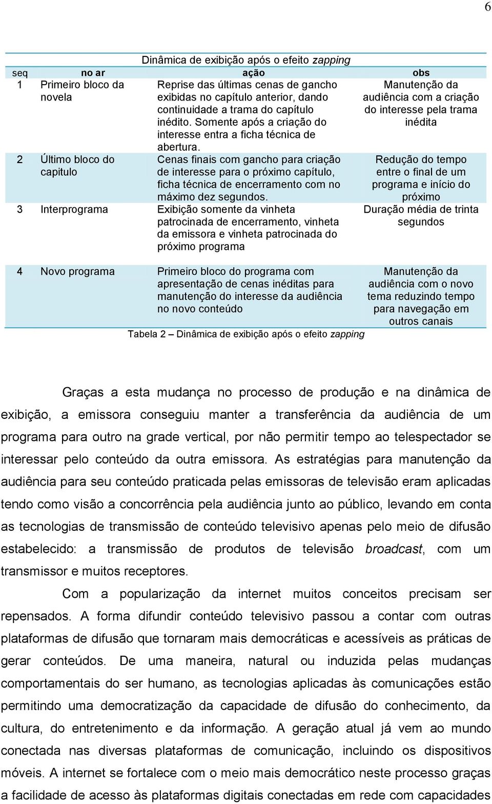 Cenas finais com gancho para criação de interesse para o próximo capítulo, ficha técnica de encerramento com no máximo dez segundos.