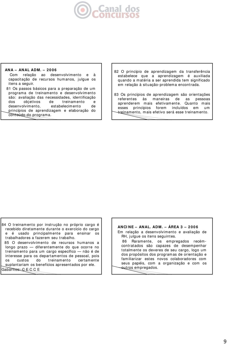 de princípios de aprendizagem e elaboração do conteúdo do programa.