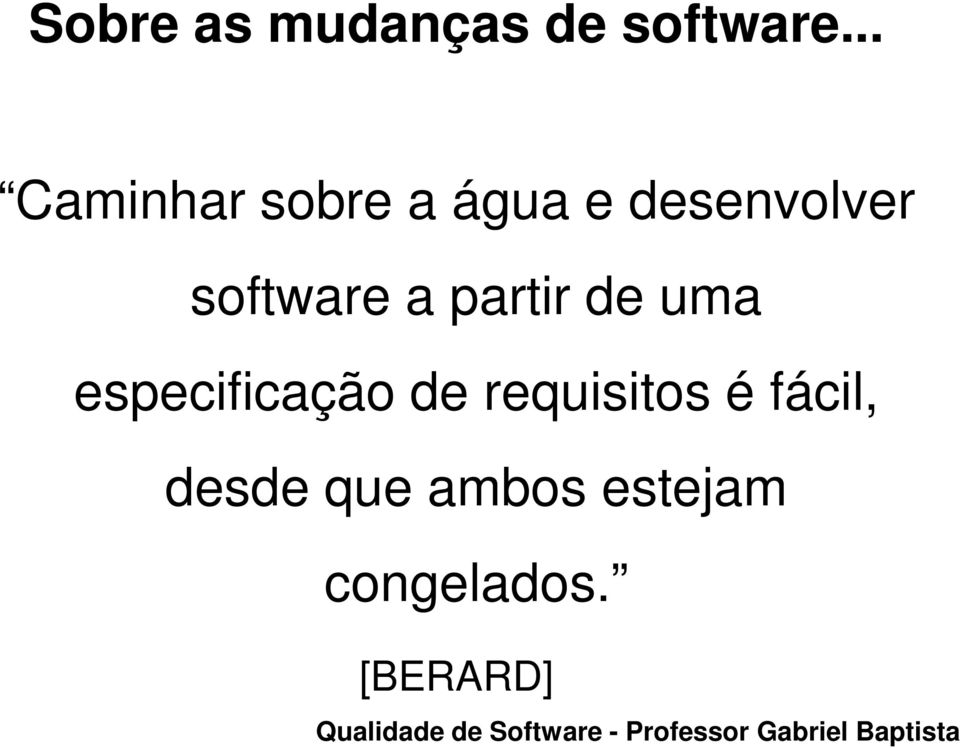 software a partir de uma especificação de