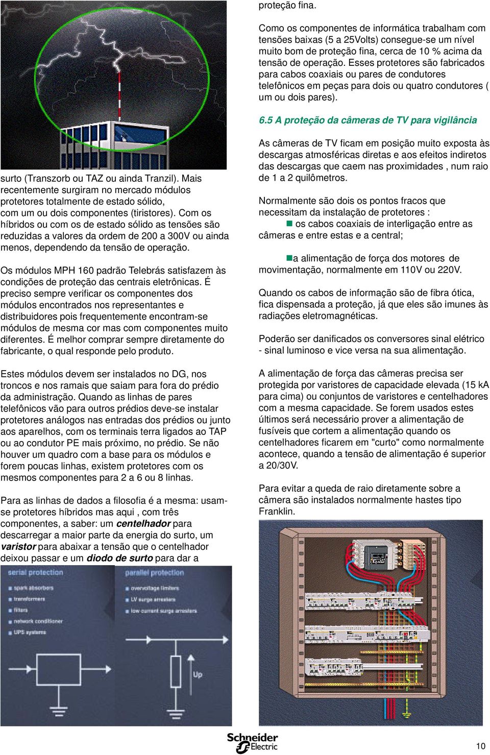 5 A proteção da câmera de TV para vigilância urto (Tranzorb ou TAZ ou ainda Tranzil).