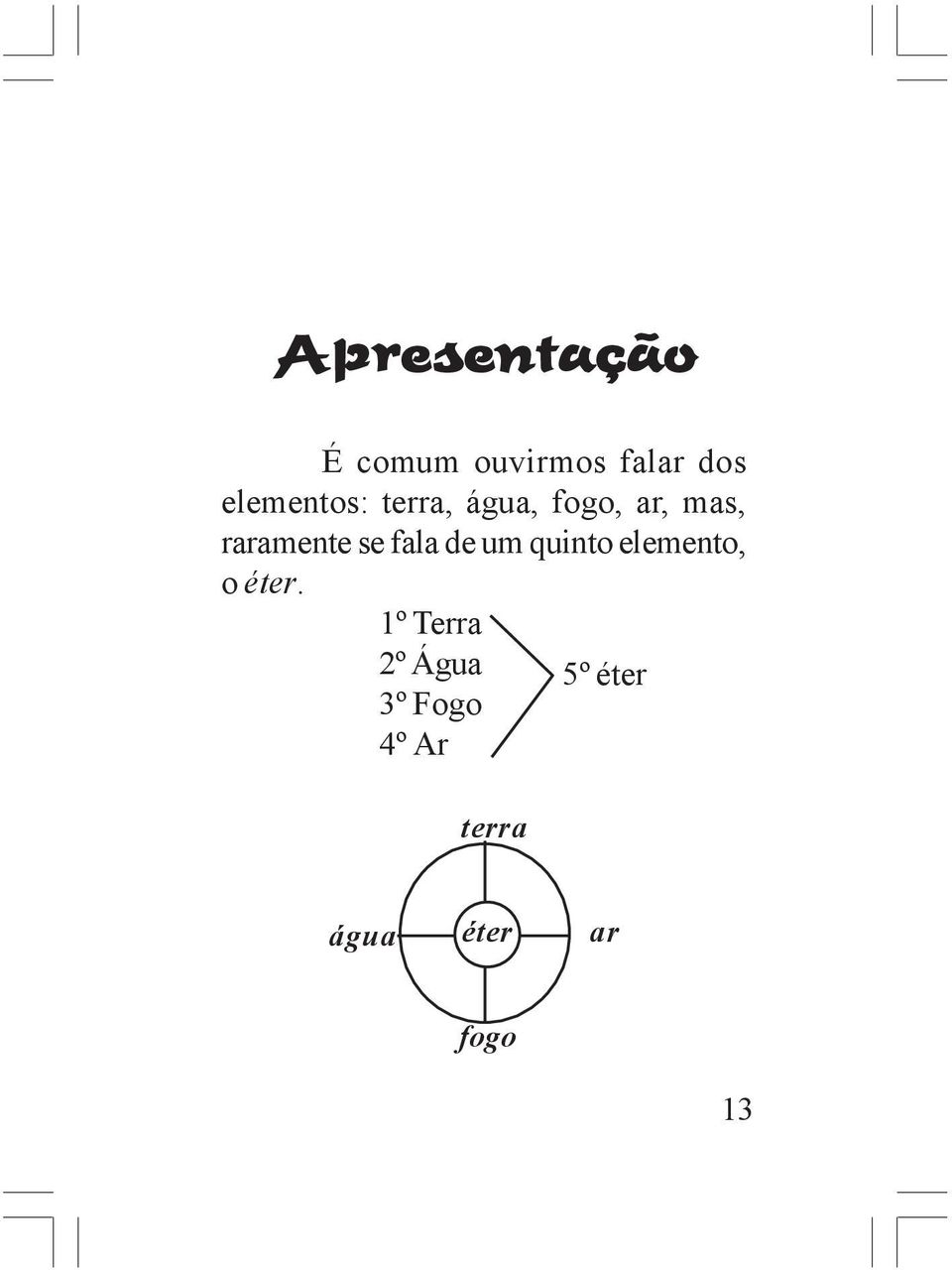 se fala de um quinto elemento, o éter.