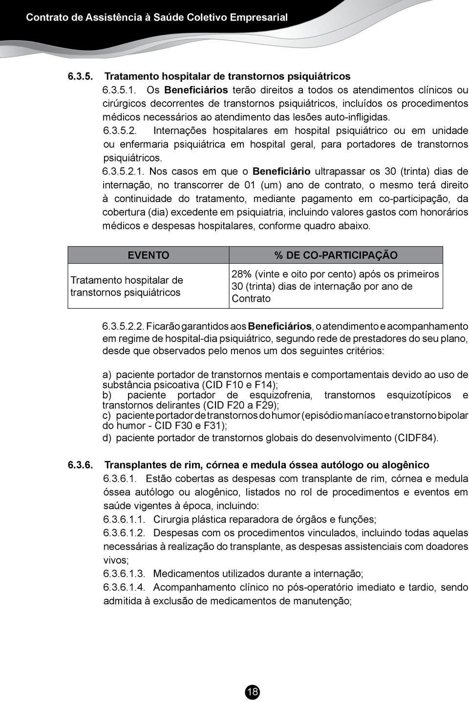 auto-infligidas. 6.3.5.2. Internações hospitalares em hospital psiquiátrico ou em unidade ou enfermaria psiquiátrica em hospital geral, para portadores de transtornos psiquiátricos. 6.3.5.2.1.