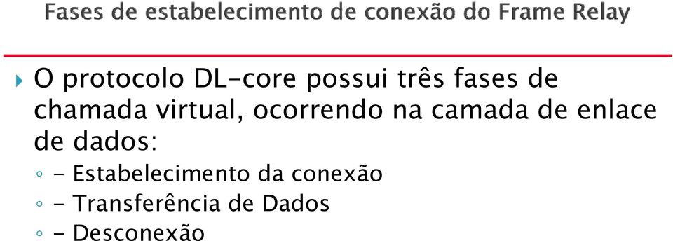 enlace de dados: - Estabelecimento da