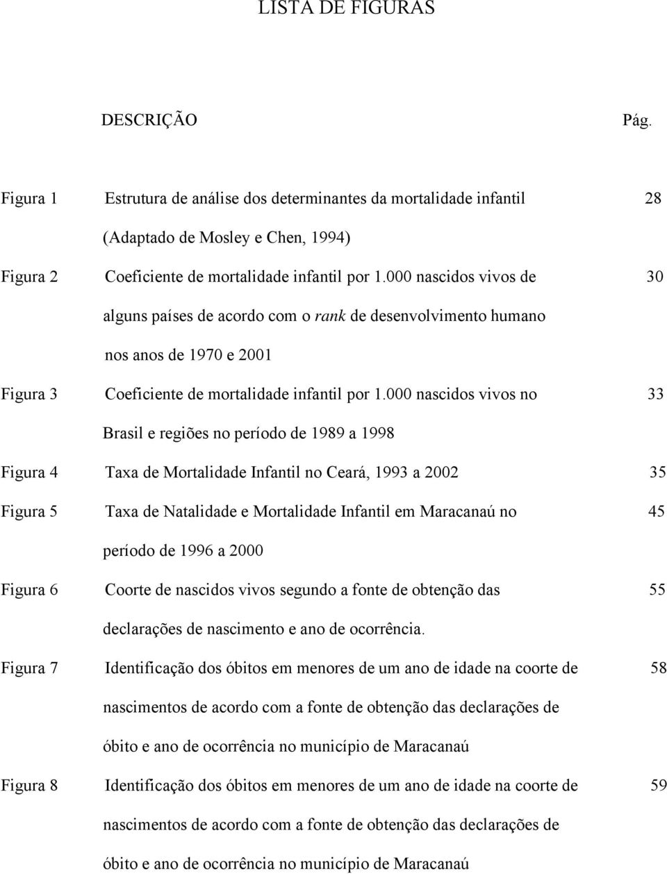 000 nascidos vivos no 33 Brasil e regiões no período de 1989 a 1998 Figura 4 Taxa de Mortalidade Infantil no Ceará, 1993 a 2002 35 Figura 5 Taxa de Natalidade e Mortalidade Infantil em Maracanaú no
