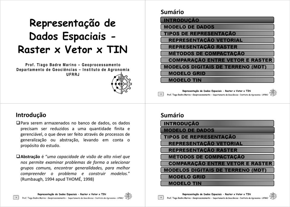 Introdução Para serem armazenados no banco de dados, os dados precisam ser reduzidos a uma quantidade finita e gerenciável, o que deve ser feito através de processos de