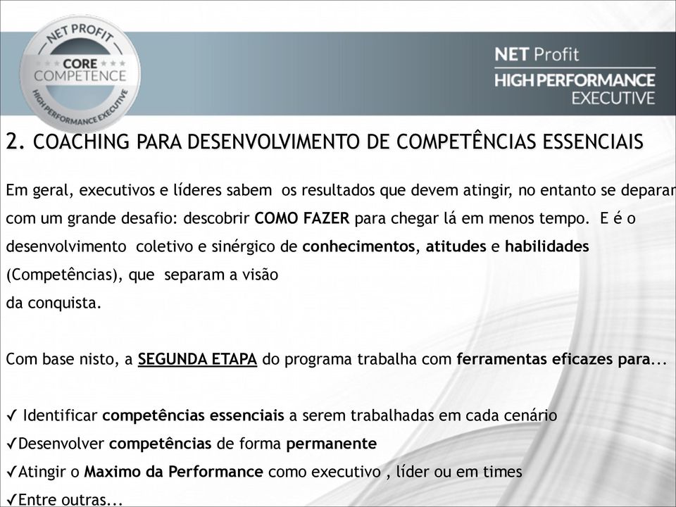 E é o desenvolvimento coletivo e sinérgico de conhecimentos, atitudes e habilidades (Competências), que separam a visão da conquista.