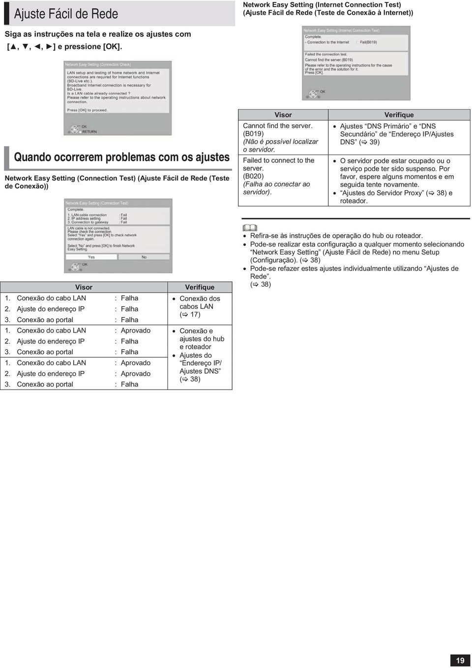 Failed to connect to the server. (B020) (Falha ao conectar ao servidor).