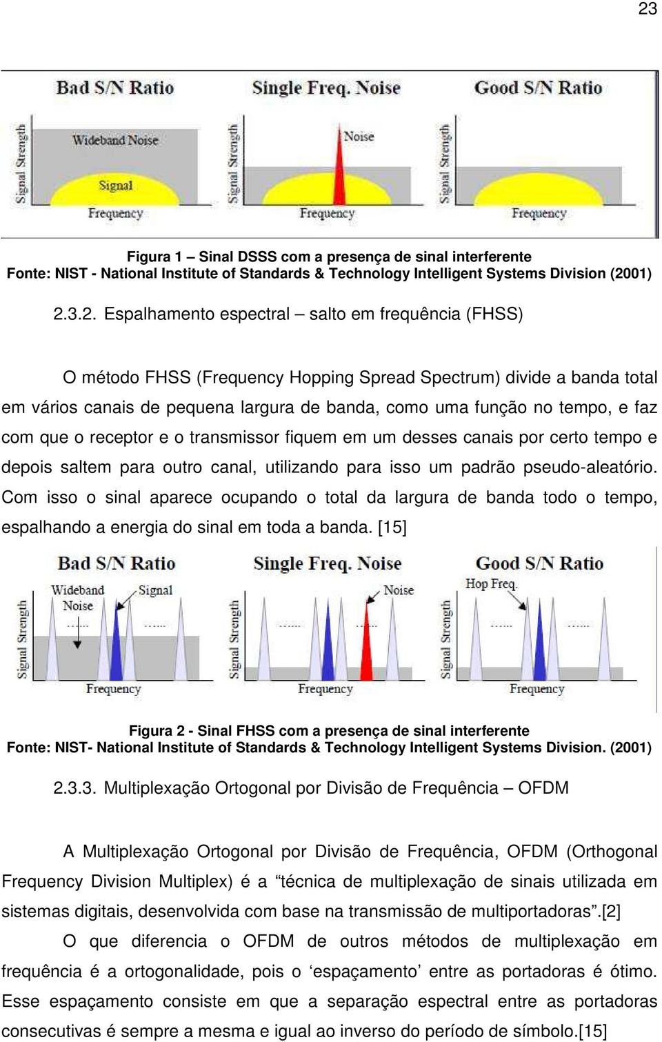 transmissor fiquem em um desses canais por certo tempo e depois saltem para outro canal, utilizando para isso um padrão pseudo-aleatório.