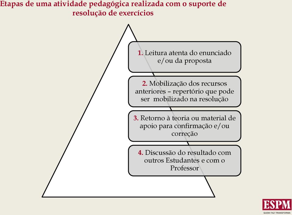 Mobilização dos recursos anteriores repertório que pode ser mobilizado na resolução 3.