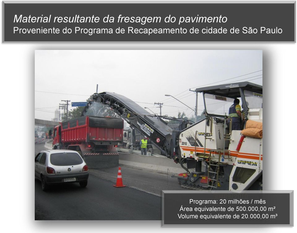 de São Paulo Programa: 20 milhões / mês Área