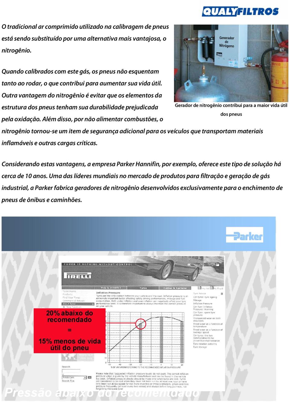 Outra vantagem do nitrogênio é evitar que os elementos da estrutura dos pneus tenham sua durabilidade prejudicada pela oxidação.