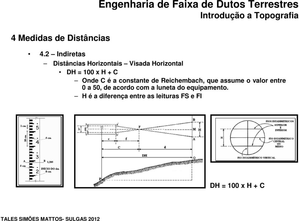 + C Onde C é a constante de Reichembach, que assume o valor entre