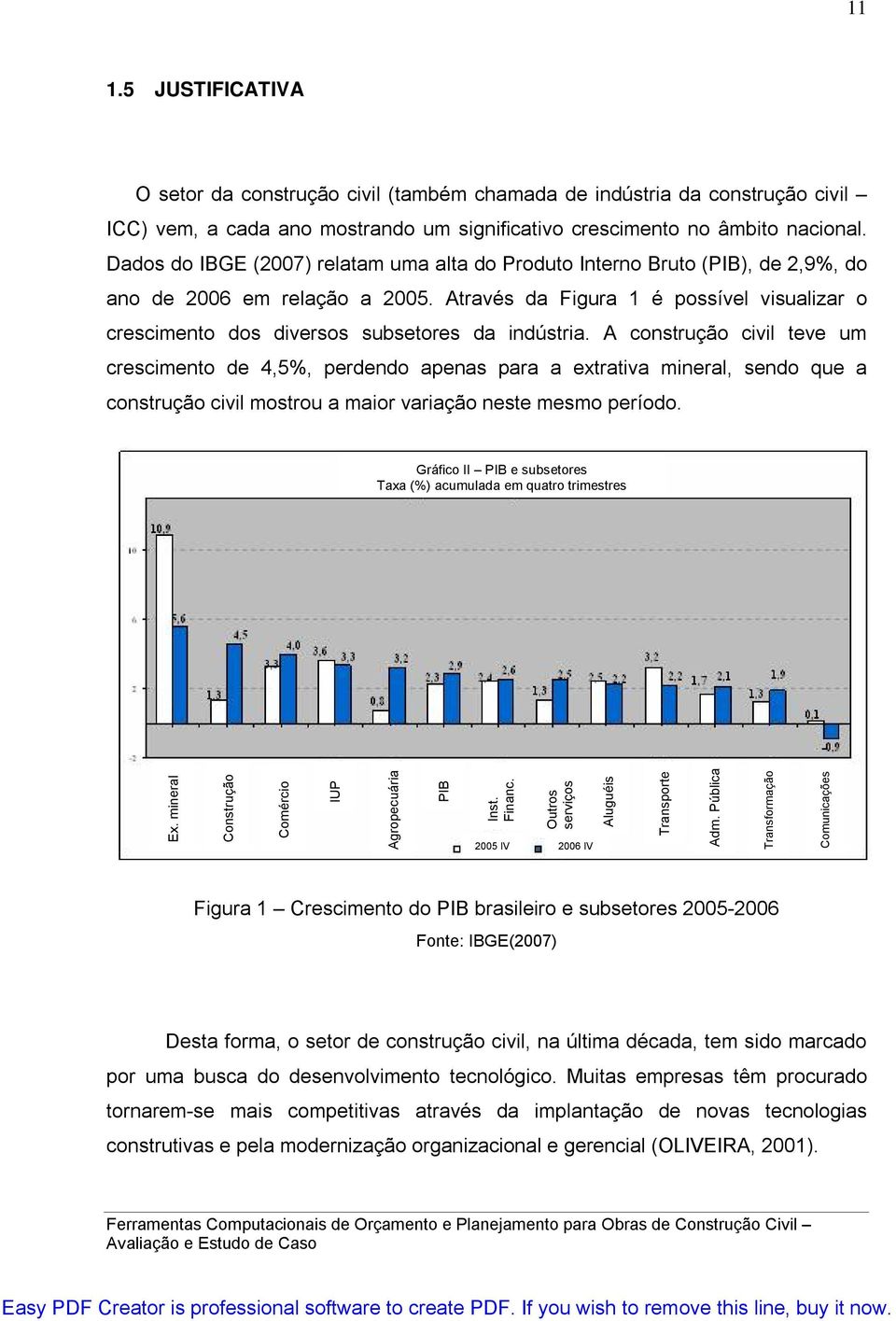 Através da Figura 1 é possível visualizar o crescimento dos diversos subsetores da indústria.