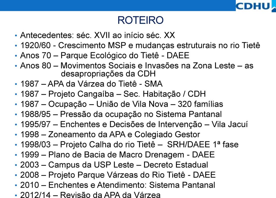 APA da Várzea do Tietê - SMA 1987 Projeto Cangaíba Sec.