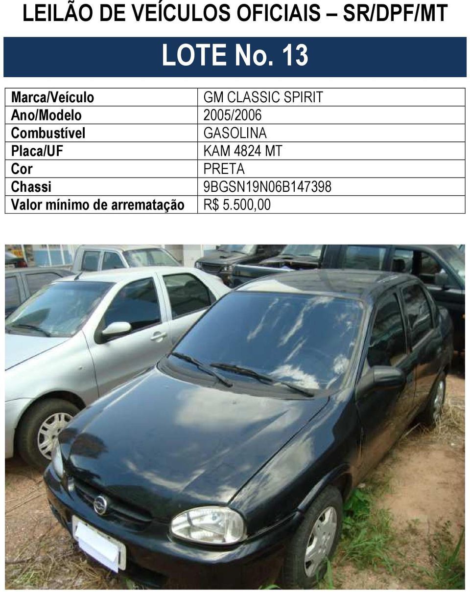 2005/2006 GASOLINA KAM 4824 MT