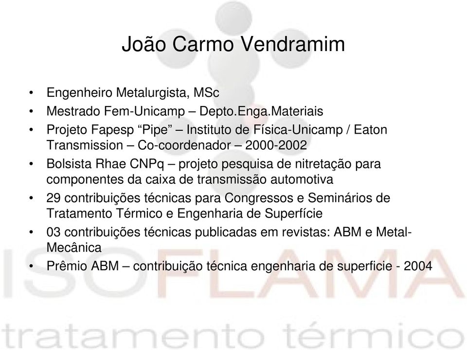 pesquisa de nitretação para componentes da caixa de transmissão automotiva 29 contribuições técnicas para Congressos e Seminários