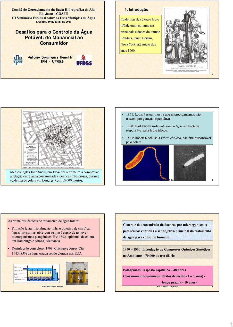 Introdução Epidemias de cólera e febre tifóide eram comuns nas principais cidades do mundo Londres, Paris, Berlim, Nova York até início dos anos 1900.