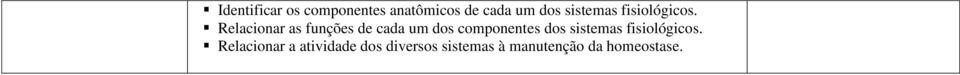 Relacionar as funções de cada um dos componentes dos 