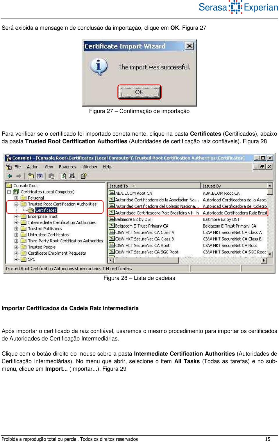 Authorities (Autoridades de certificação raiz confiáveis).