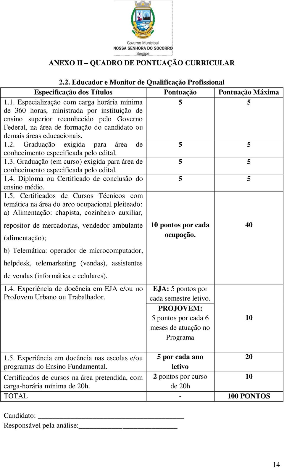 educacionais. 1.2. Graduação exigida para área de 5 5 conhecimento especificada pelo edital. 1.3. Graduação (em curso) exigida para área de 5 5 conhecimento especificada pelo edital. 1.4.