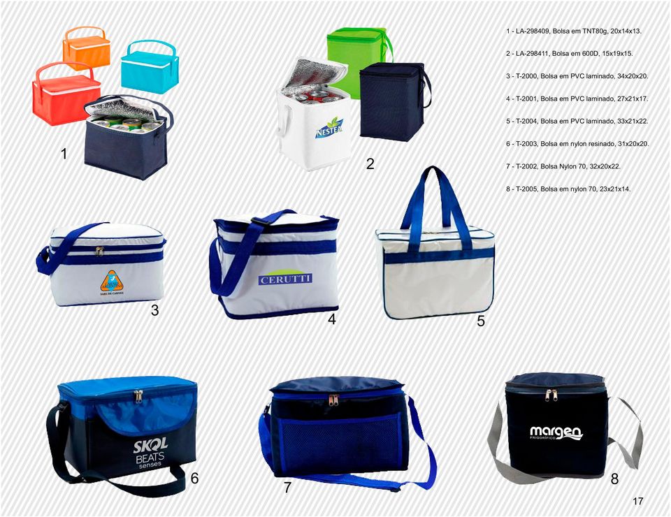 5 - T-2004, Bolsa em PVC laminado, 33x21x22.