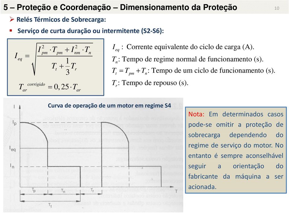 Tt Tr 3 Tt Tpm Tn: Tempo de um ciclo de funcionamento (s). T r : Tempo de repouso (s).