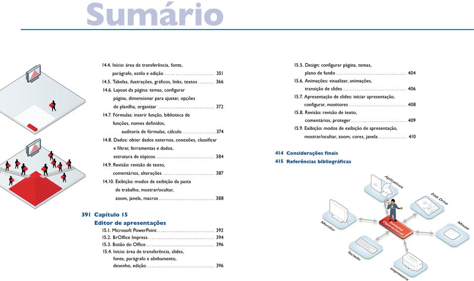 14.7. Fórmulas: inserir função, biblioteca de funções, nomes definidos, auditoria de fórmulas, cálculo...................374 14.8.