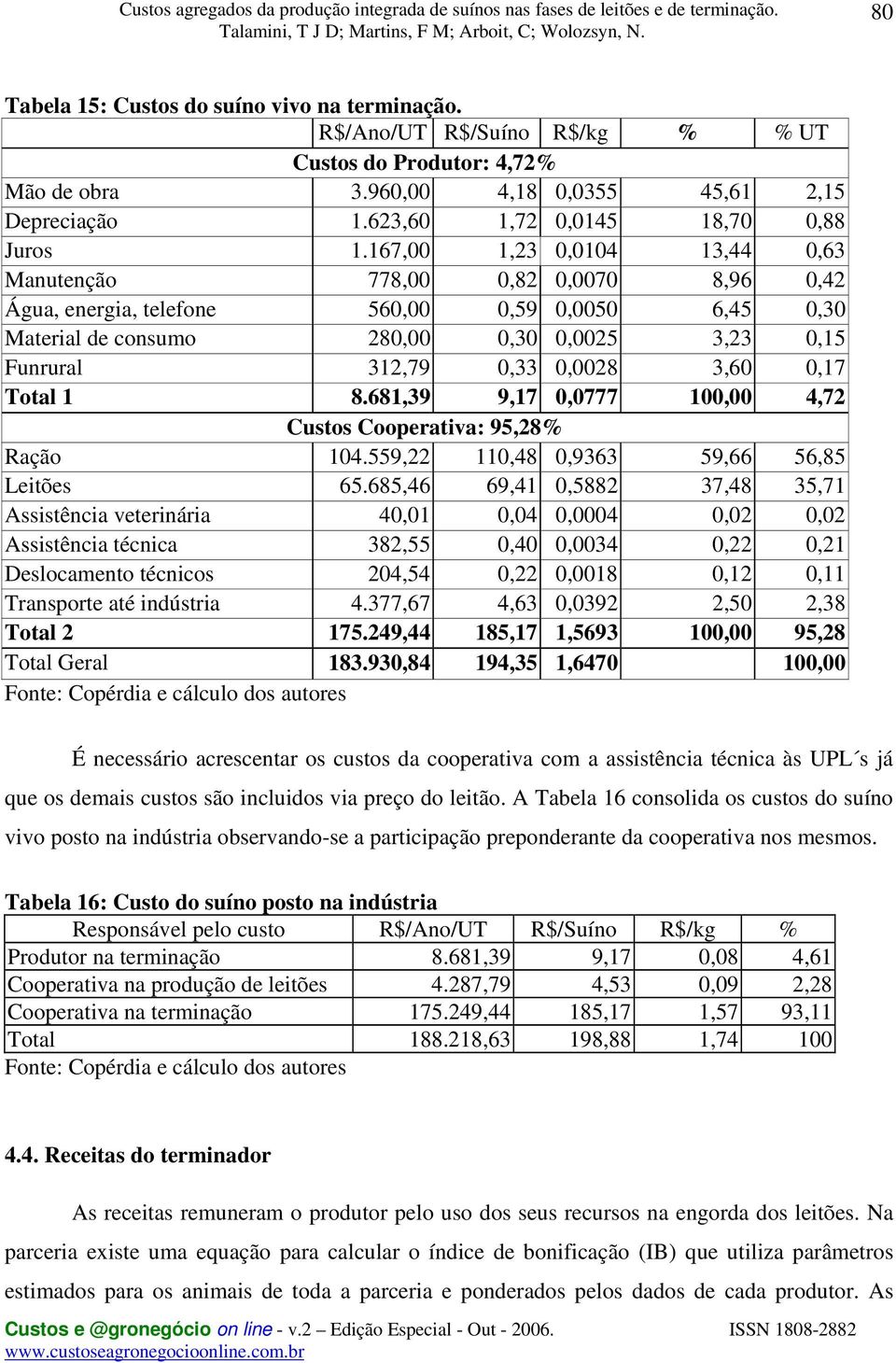 167,00 1,23 0,0104 13,44 0,63 Manutenção 778,00 0,82 0,0070 8,96 0,42 Água, energia, telefone 560,00 0,59 0,0050 6,45 0,30 Material de consumo 280,00 0,30 0,0025 3,23 0,15 Funrural 312,79 0,33 0,0028