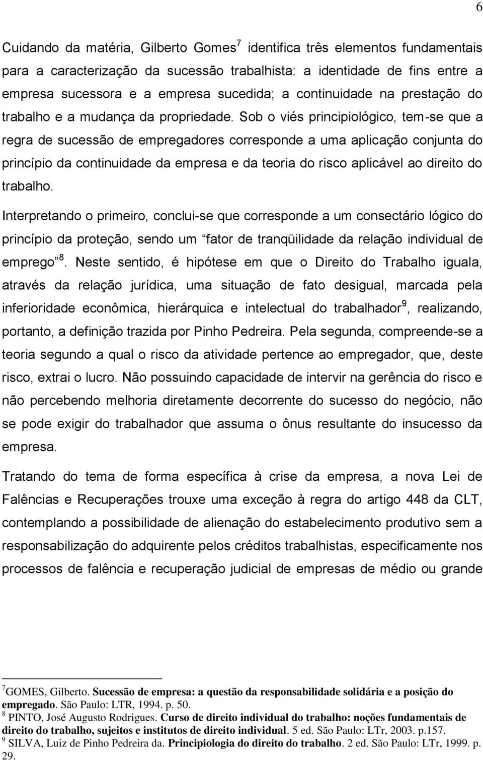 Sob o viés principiológico, tem-se que a regra de sucessão de empregadores corresponde a uma aplicação conjunta do princípio da continuidade da empresa e da teoria do risco aplicável ao direito do