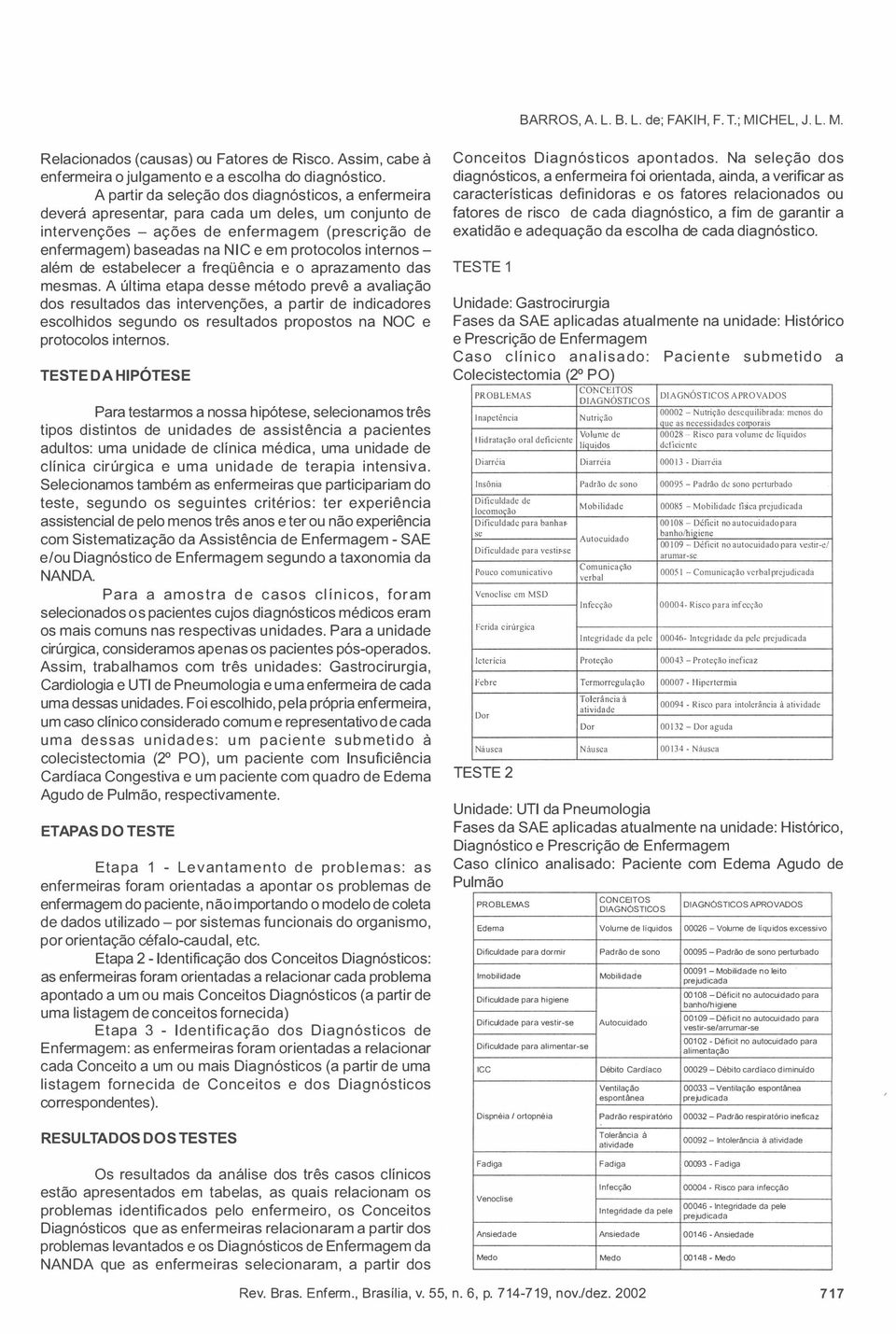 internos além de estabelecer a freqüência e o aprazamento das mesmas.