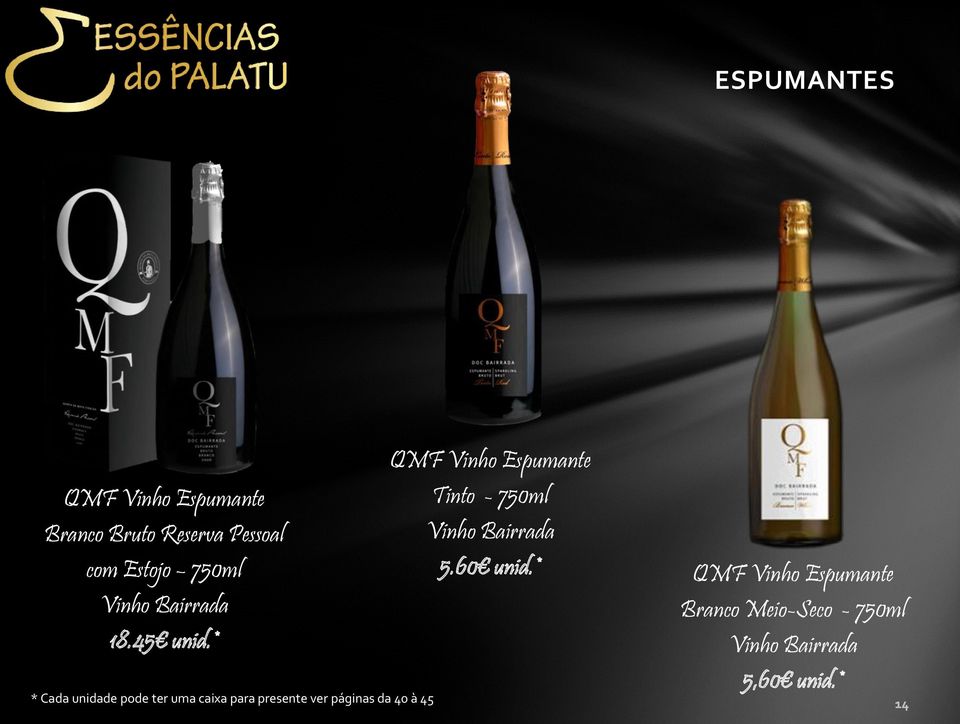 Estojo 750ml 5.60 unid.* Vinho Bairrada 18.45 unid.