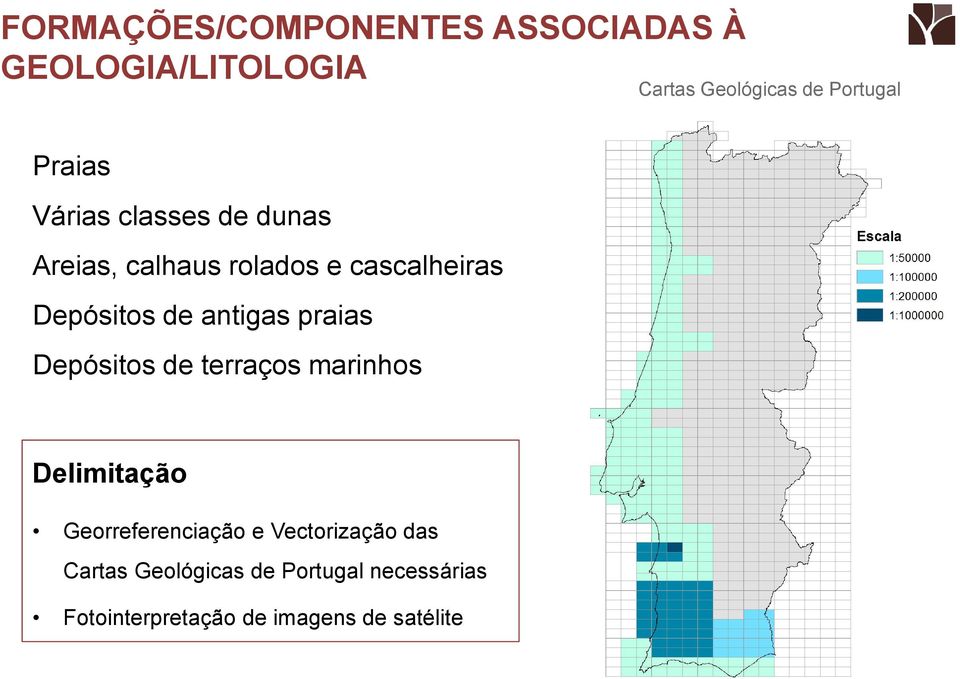 antigas praias Depósitos de terraços marinhos Delimitação Georreferenciação e