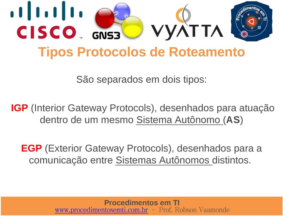 um mesmo Sistema Autônomo (AS) EGP (Exterior Gateway Protocols),