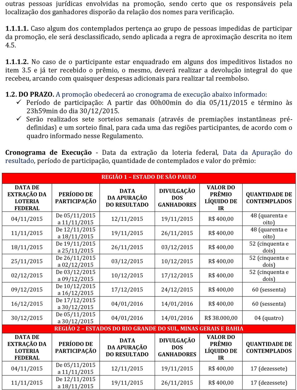 No caso de o participante estar enquadrado em alguns dos impeditivos listados no item 3.