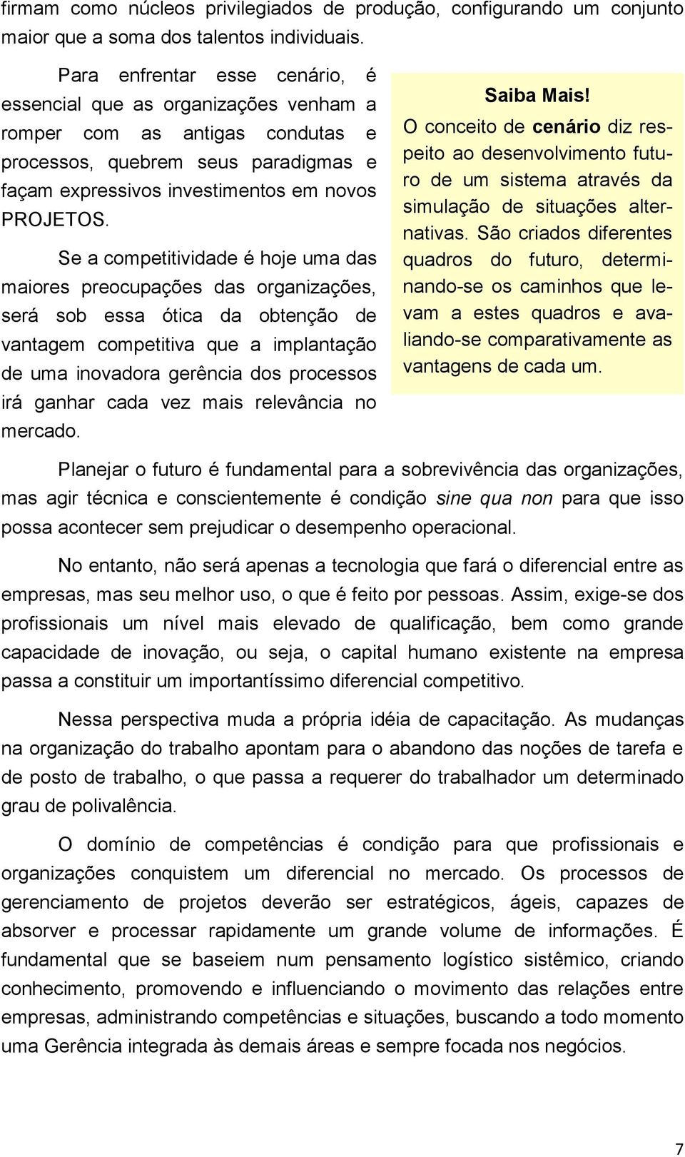 Se a competitividade é hoje uma das maiores preocupações das organizações, será sob essa ótica da obtenção de vantagem competitiva que a implantação de uma inovadora gerência dos processos irá ganhar