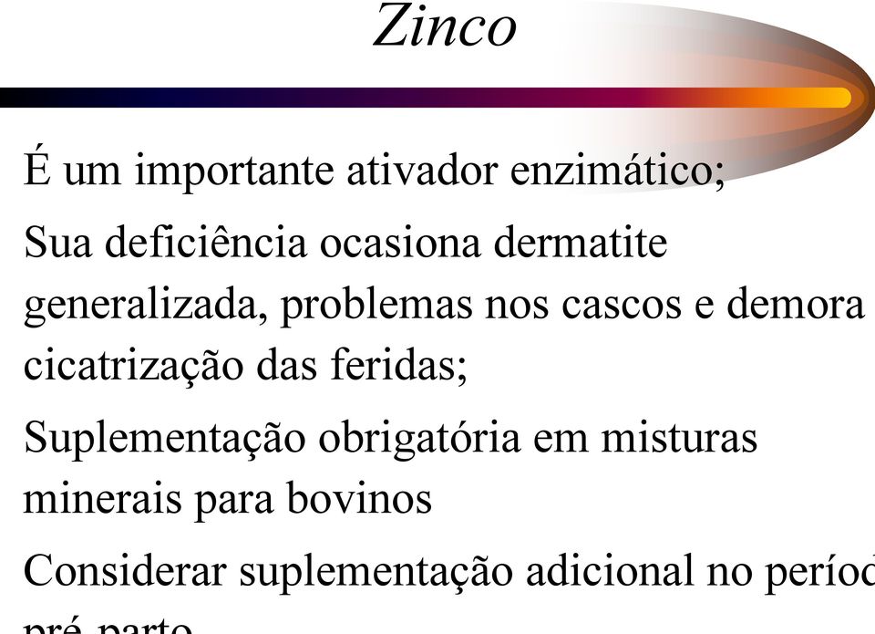 cicatrização das feridas; Suplementação obrigatória em