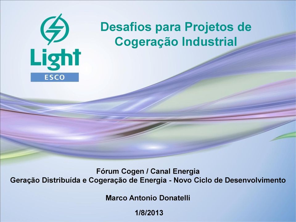 Geração Distribuída e Cogeração de Energia -