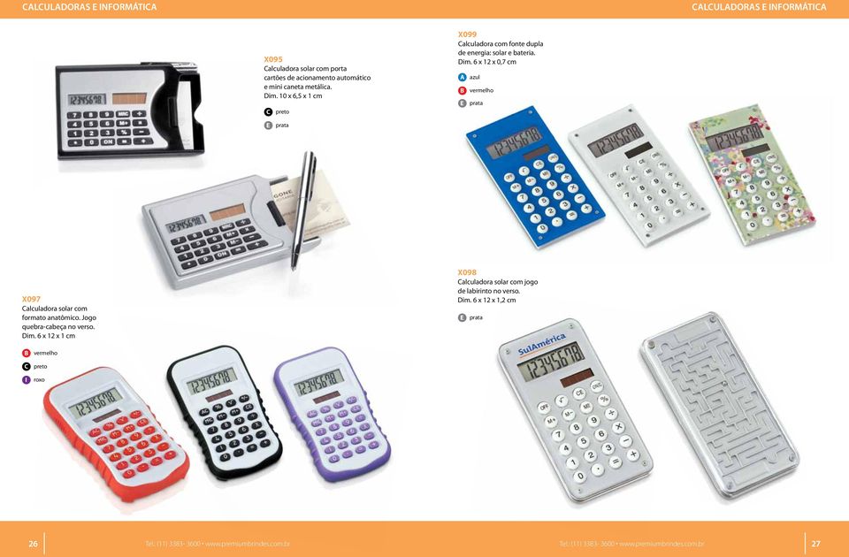 6 x 12 x 0,7 cm E prata E prata X097 Calculadora solar com formato anatômico. Jogo quebra-cabeça no verso. Dim.