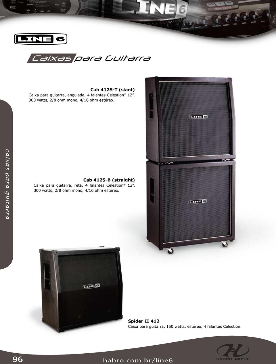 caixas para guitarra Cab 412S-B (straight) Caixa para guitarra, reta, 4 falantes Celestion 