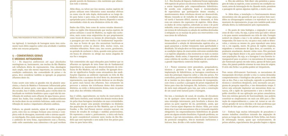 1 - Os impactos ambientais até aqui abordados restringiram-se, basicamente, aos trechos do Rio Madeira sob influência direta do represamento.