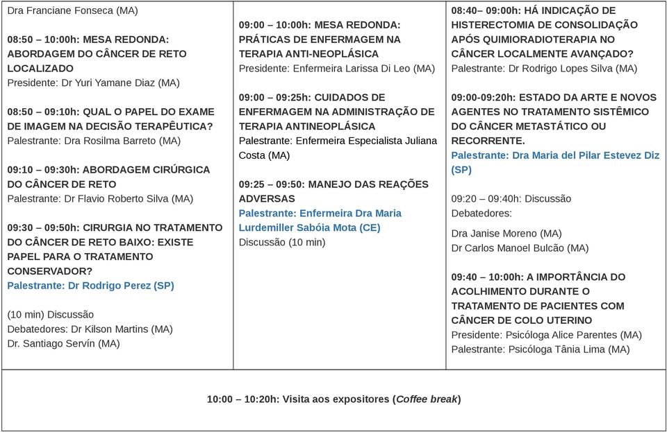 PARA O TRATAMENTO CONSERVADOR? Palestrante: Dr Rodrigo Perez (SP) (10 min) Discussão Dr Kilson Martins Dr.