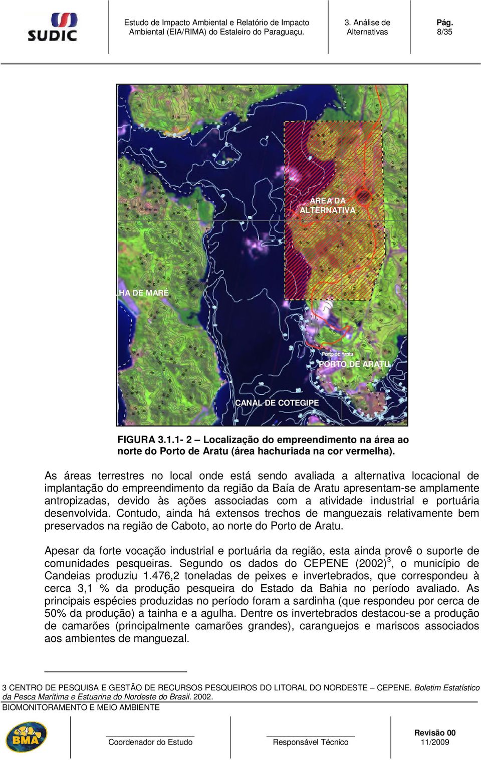 associadas com a atividade industrial e portuária desenvolvida. Contudo, ainda há extensos trechos de manguezais relativamente bem preservados na região de Caboto, ao norte do Porto de Aratu.