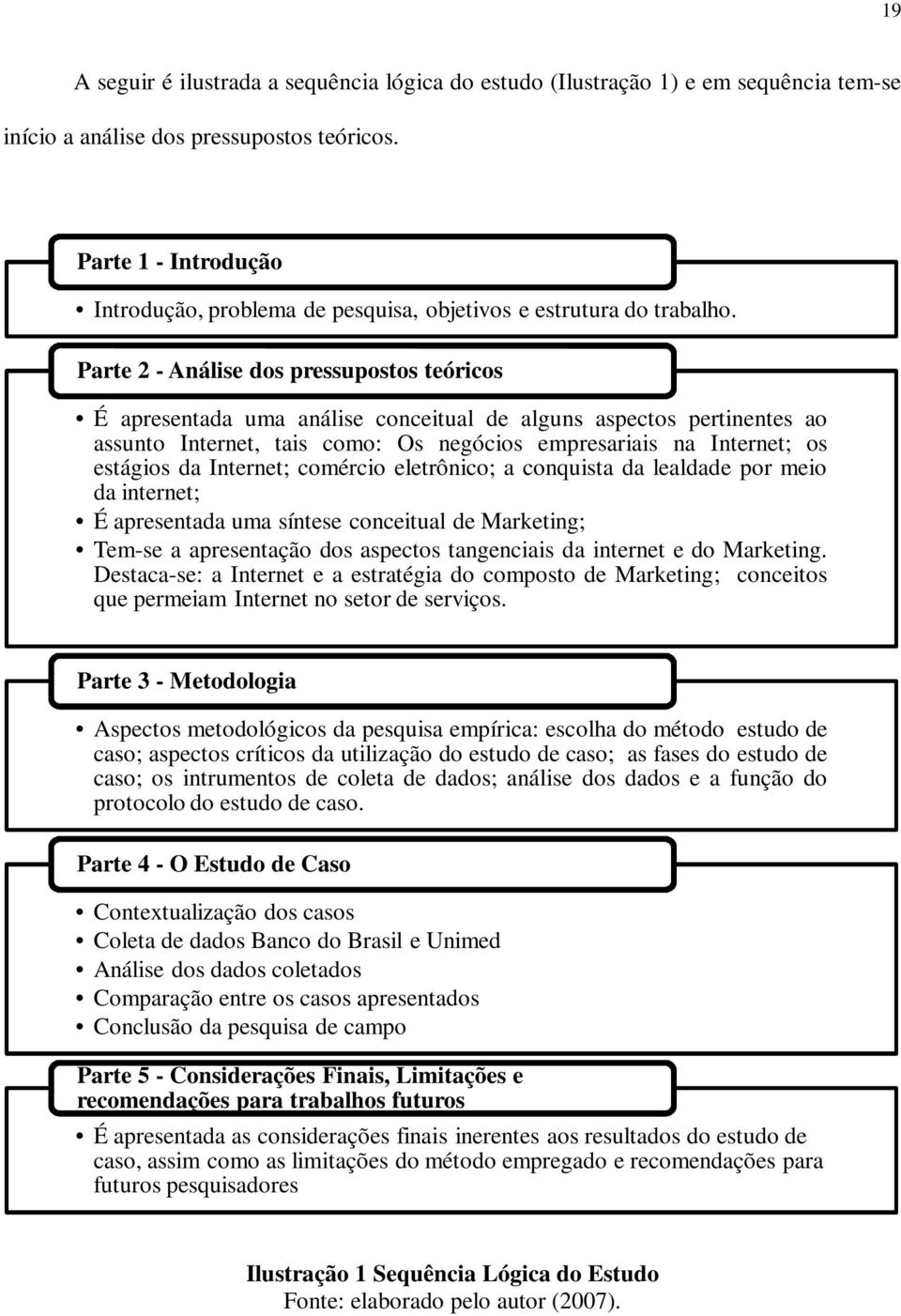 Parte 2 - Análise dos pressupostos teóricos É apresentada uma análise conceitual de alguns aspectos pertinentes ao assunto Internet, tais como: Os negócios empresariais na Internet; os estágios da